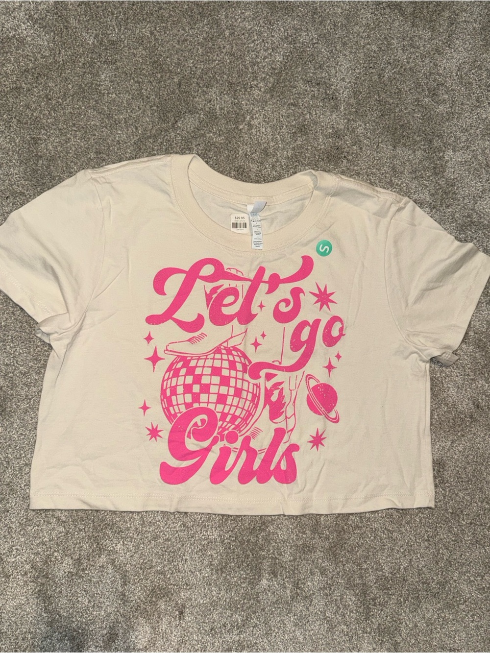 NWT Let’s Go Girls Graphic Crop Tee Size Small